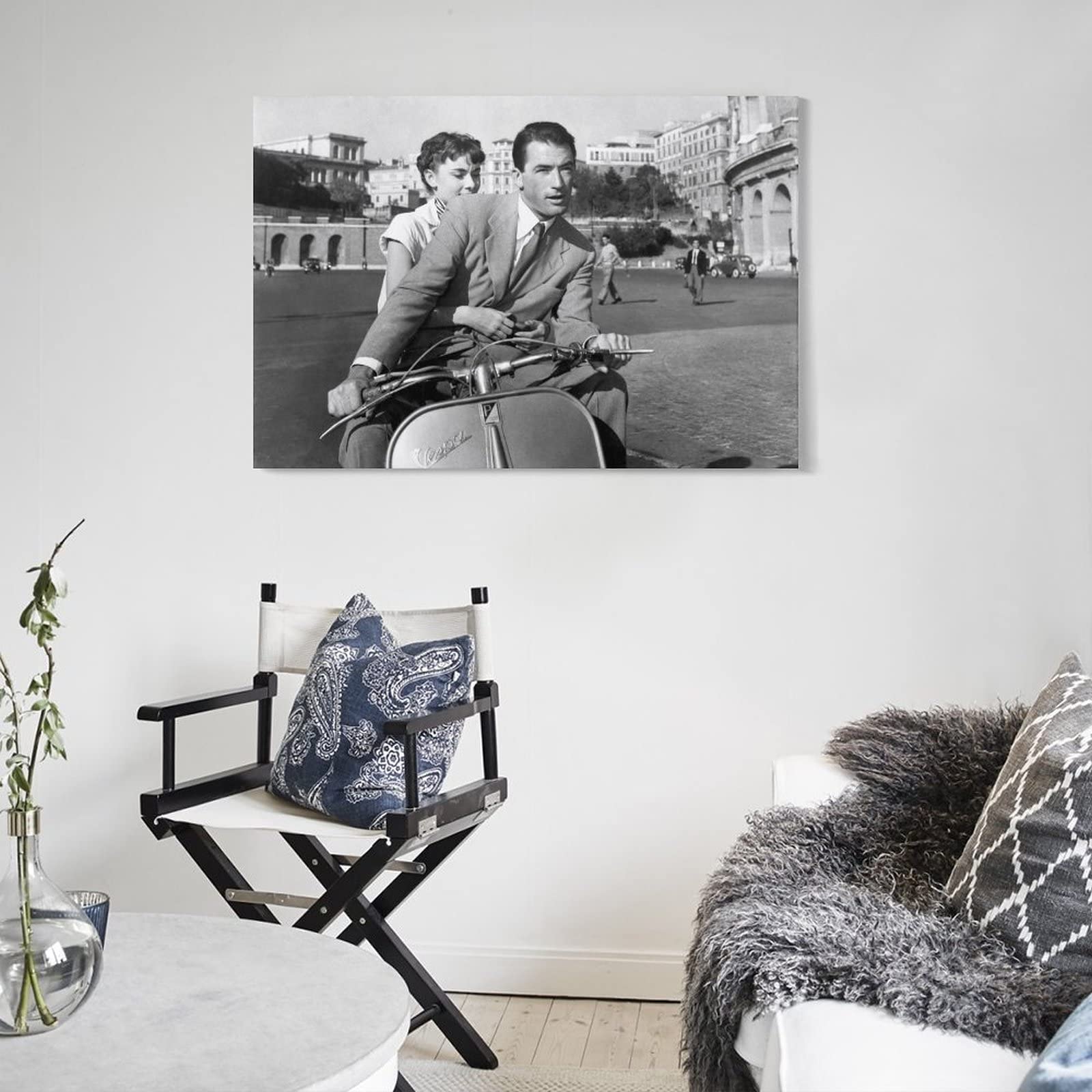 オードリー•ヘプバーン　ローマの休日　キャンバスボード Amazon.co.jp: オードリーヘプバーンローマの休日ロマンティック